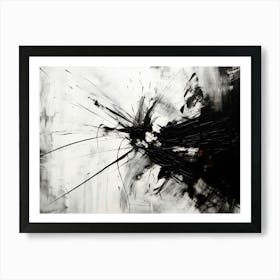 Conflict Abstract Black And White 8 Art Print