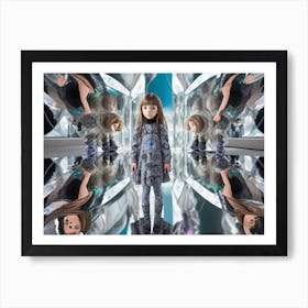 Girl In A Mirror 1 Art Print