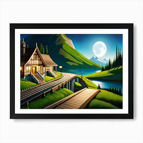 House In The Mountains Art Print