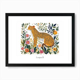 Little Floral Leopard 4 Poster Art Print