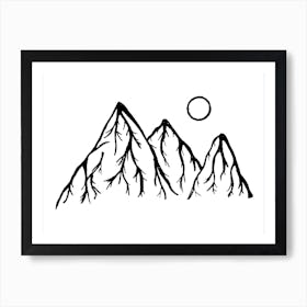 Mountains Line Art Print