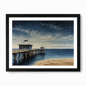 Pier At The Beach Art Print