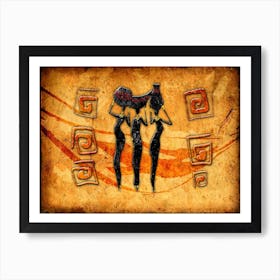 Tribal African Art Illustration In Painting Style 292 Art Print