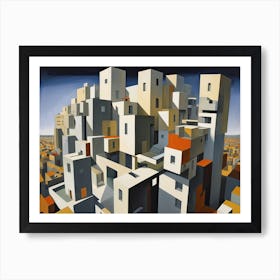 Cubist City Blocks Art Print