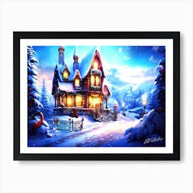 Christmas Peaceful - Christmas House Art Print