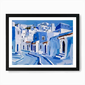 Blue Village chefchaouen morocco 1 Art Print