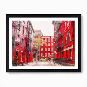 Yellow Cab In New York Art Print