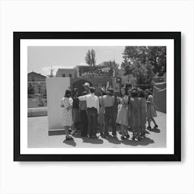 Many People Had Quick Photos Taken At The Fiesta, Taos, New Mexico By Russell Lee Art Print