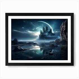 Moon And Stars Art Print