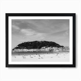 At The Beach, Black And White St Sebastian, Spain Art Print