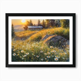 Flower Field On A Clear Day Art Print