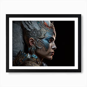 Viking woman, portrait of a warrior. 2 Art Print