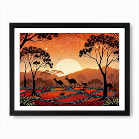 Default Australian Aboriginal Dot Painting Style Art Landscape 1 (2) Art Print