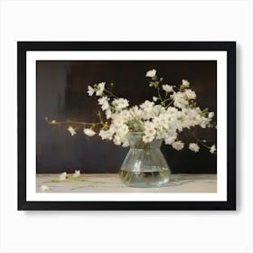 Moody White Flower Painting Art Print