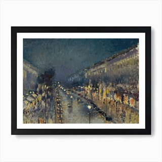 Boulevard Montmartre At Night, Camille Pissarro Art Print