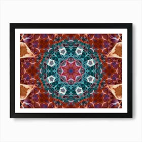 Alcohol Ink Blue And Red Abstract Pattern 3 Art Print