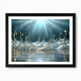 Sparkling golden waves in the sea 13 Art Print