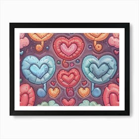 Heart Balloons Art Print