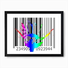 Funny Barcode Animals Art Illustration In Painting Style 005 Art Print