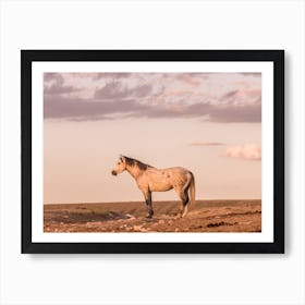 Pastel Wild Horse Scenery Art Print