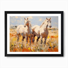 Horses Painting In Pilbara Western, Australia, Landscape 3 Art Print