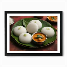 Plate Of Idlis Art Print