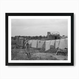 Untitled Photo, Possibly Related To Daughter Of Tenant Farmer Hanging Up Clothes Near Warner, Oklahoma By Art Print