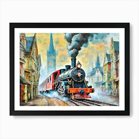 Train On The Tracks Art Print