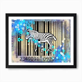 Funny Barcode Animals Art Illustration In Painting Style 037 Art Print