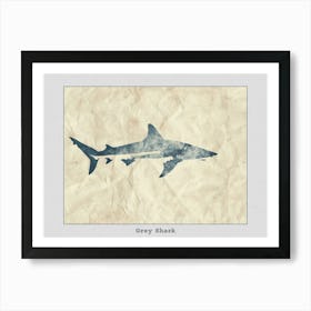 Grey Shark Silhouette 6 Poster Art Print