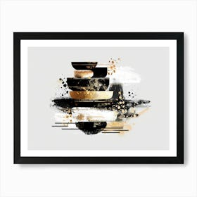 Black And Gold Abstract Painting 38 Art Print