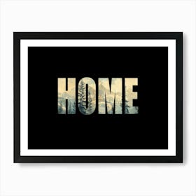 Home Poster Landscape Retro Illustration 7 Art Print