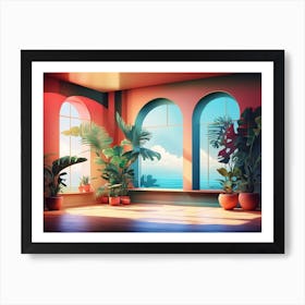 Corner View Delight with Plants Art Print