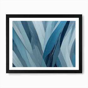 Abstract Background With Blue And White Stripes Art Print