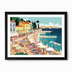 French Riviera Vintage Landscape 2 Art Print