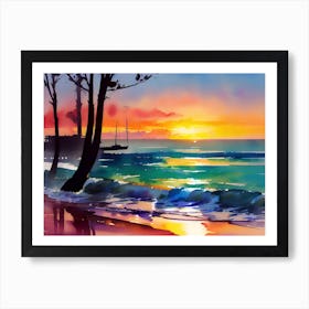 Sunset On The Beach 14 Art Print