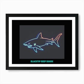 Neon Blacktip Reef Shark 4 Poster Art Print