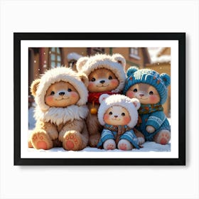 Teddy Bears Family Art Print