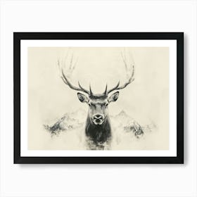 Deer Head Canvas Print Art Print