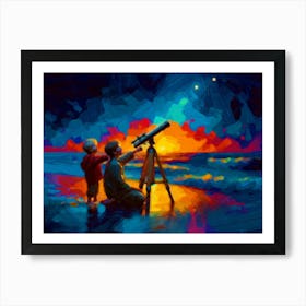 Celestial Siblings: Capturing Brotherhood Beneath the Stars Art Print