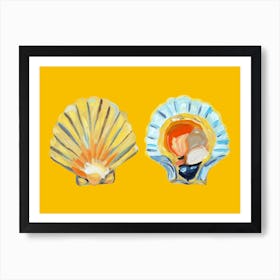 Scallops On Yellow Art Print