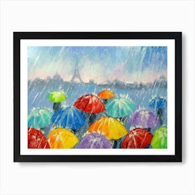 Rain in Paris Art Print