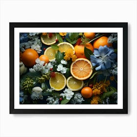 Flowers And Citrus 8 Art Print