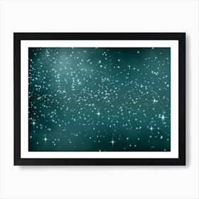 Winter Green Shining Star Background Art Print