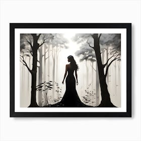 Woman In The Forest Art Print