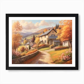 Autumn Village Art Print