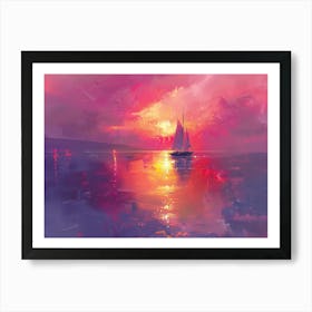 Sunset Sailboat 1 Art Print