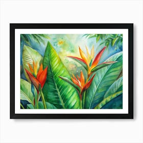 8 The Vibrant Foliage Of Heliconias In Bloom Art Print