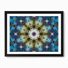 Blue Mandala Abstraction Art Print