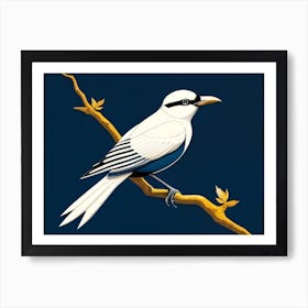 A Bird Perched On A Branch Art Print